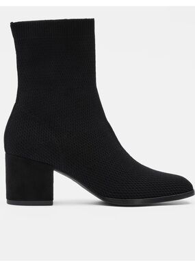 Eileen Fisher Black Ohm Recycled Stretch Knit Boot Size 11